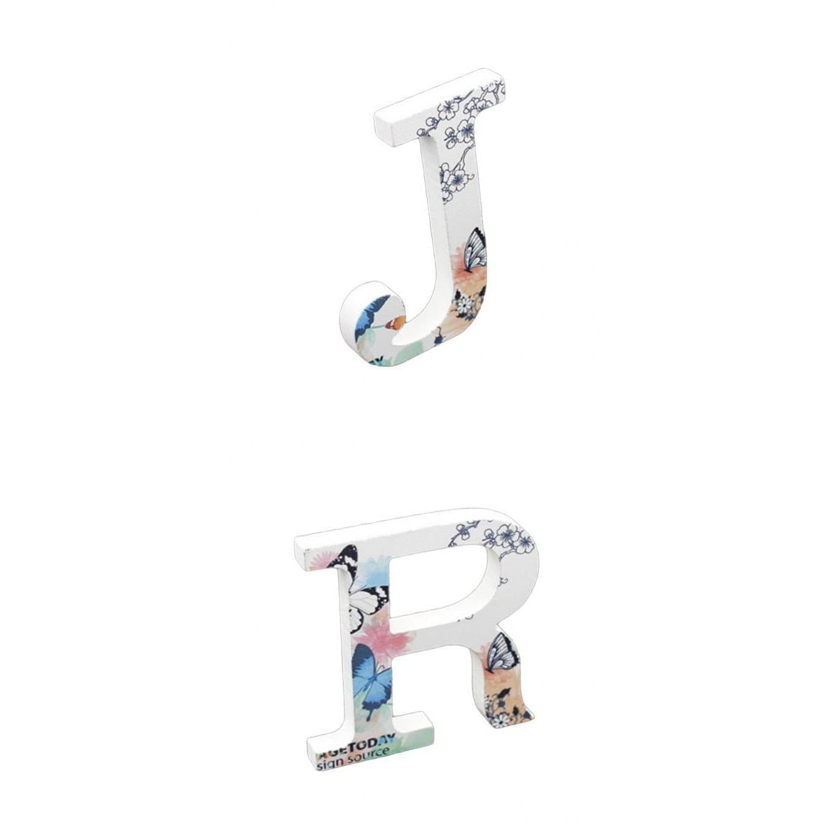 2Pcs Wooden Alphabet Craft Letters Plaque Home Wedding Nursery Party Decor