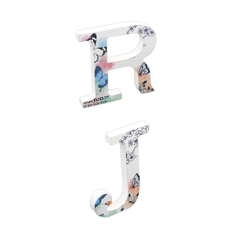 2Pcs Wooden Alphabet Craft Letters Plaque Home Wedding Nursery Party Decor