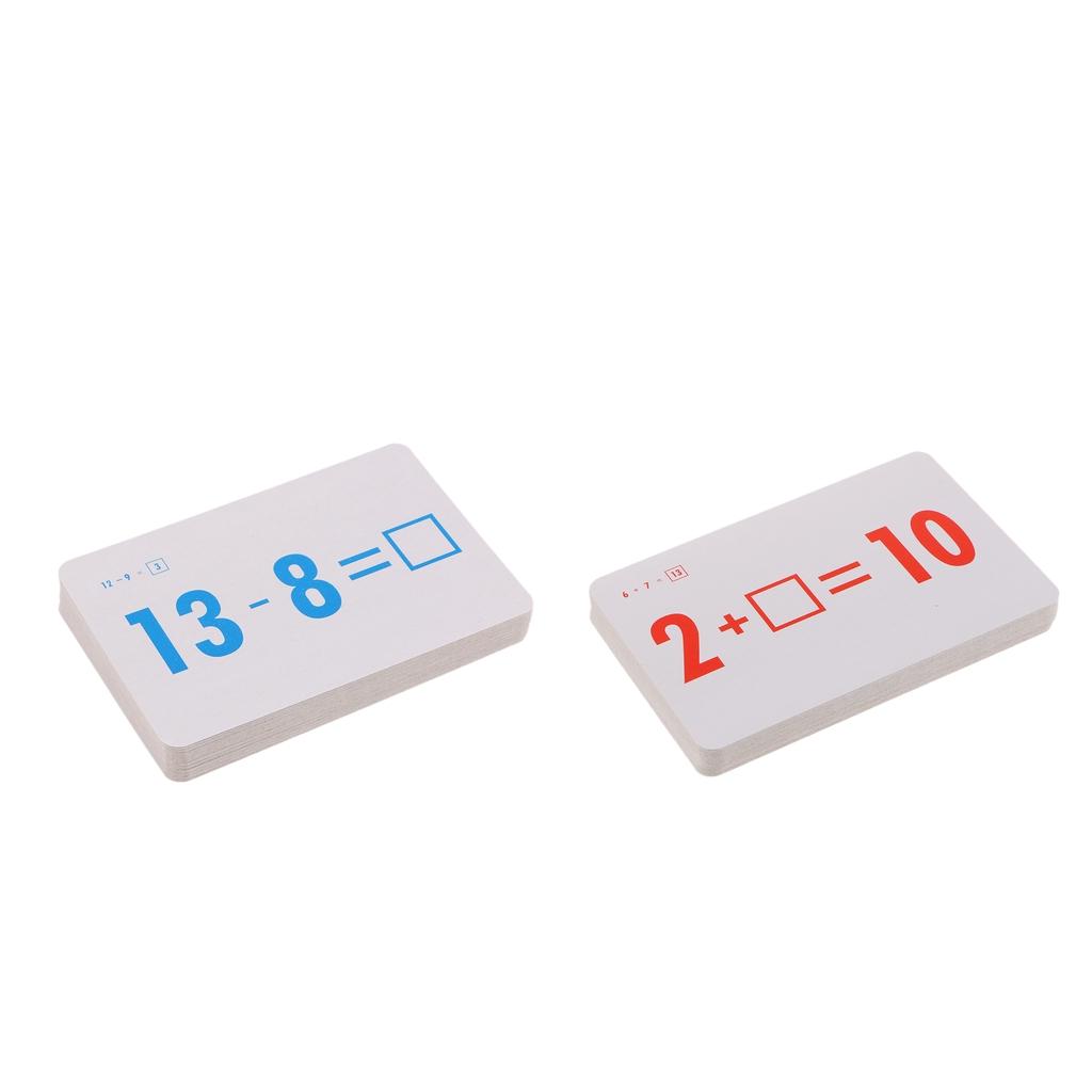 72 Pieces Math Flash Cards for Elementary School Addition and Subtraction
