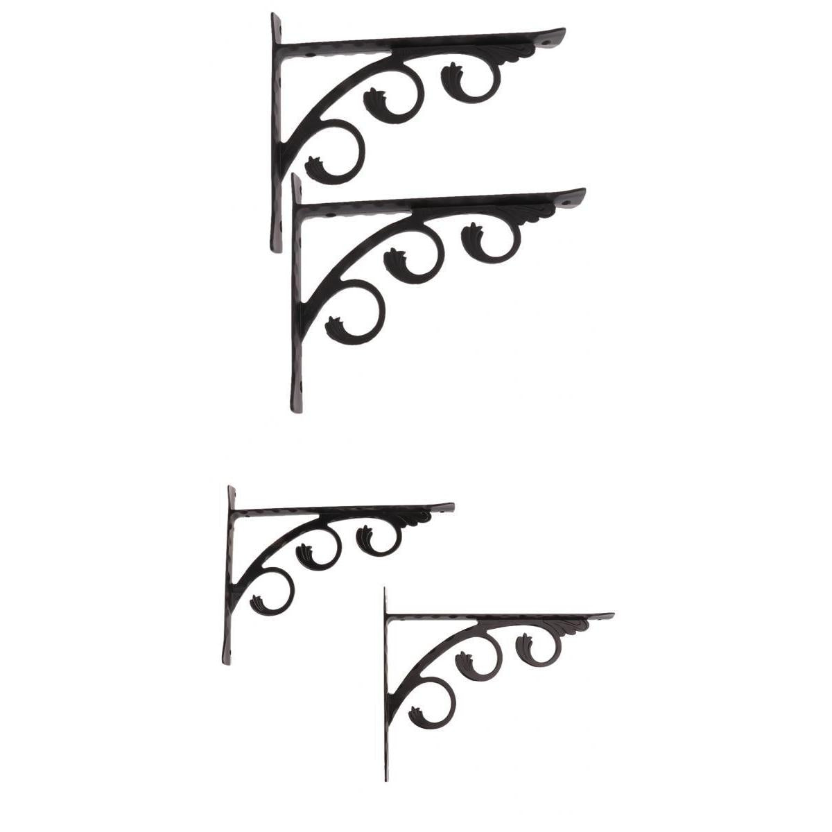 4Pcs European Style L Shaped Wall Mounted Shelf Bracket Hanging Holder