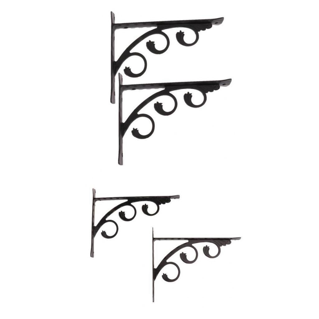 4Pcs European Style L Shaped Wall Mounted Shelf Bracket Hanging Holder