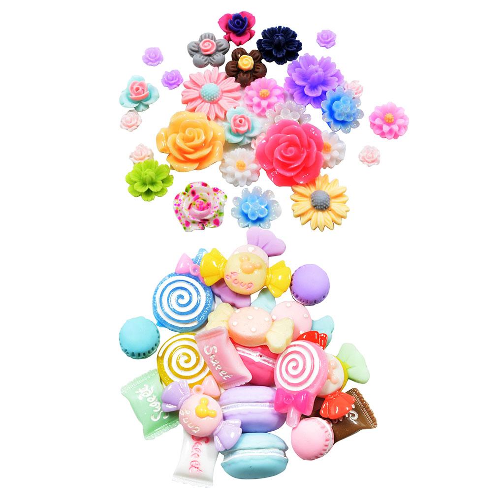 70 Pieces Assorted Shapes Resin Flatback Cabochons Embellishment DIY Craft