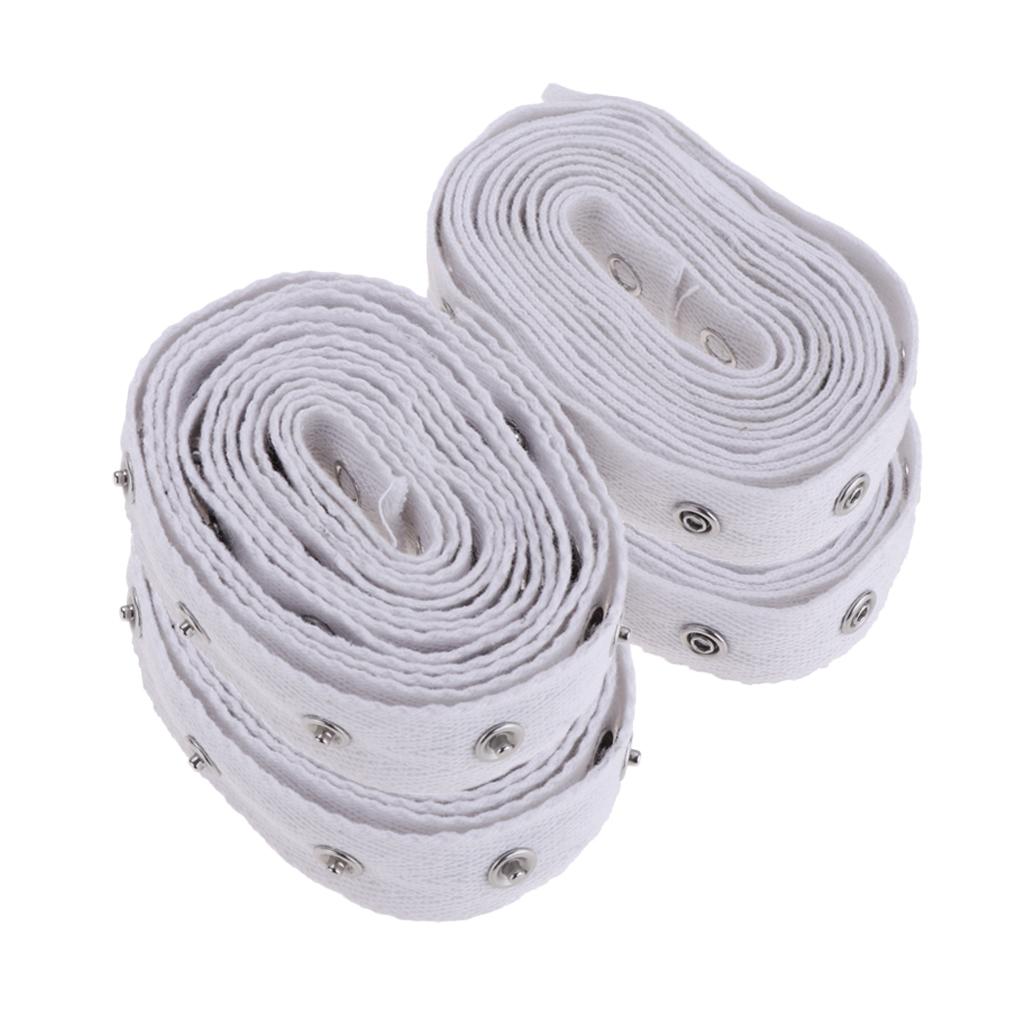 4 Yards White Press Studs Snap Buttons Fastening Tape Sewing Accessories