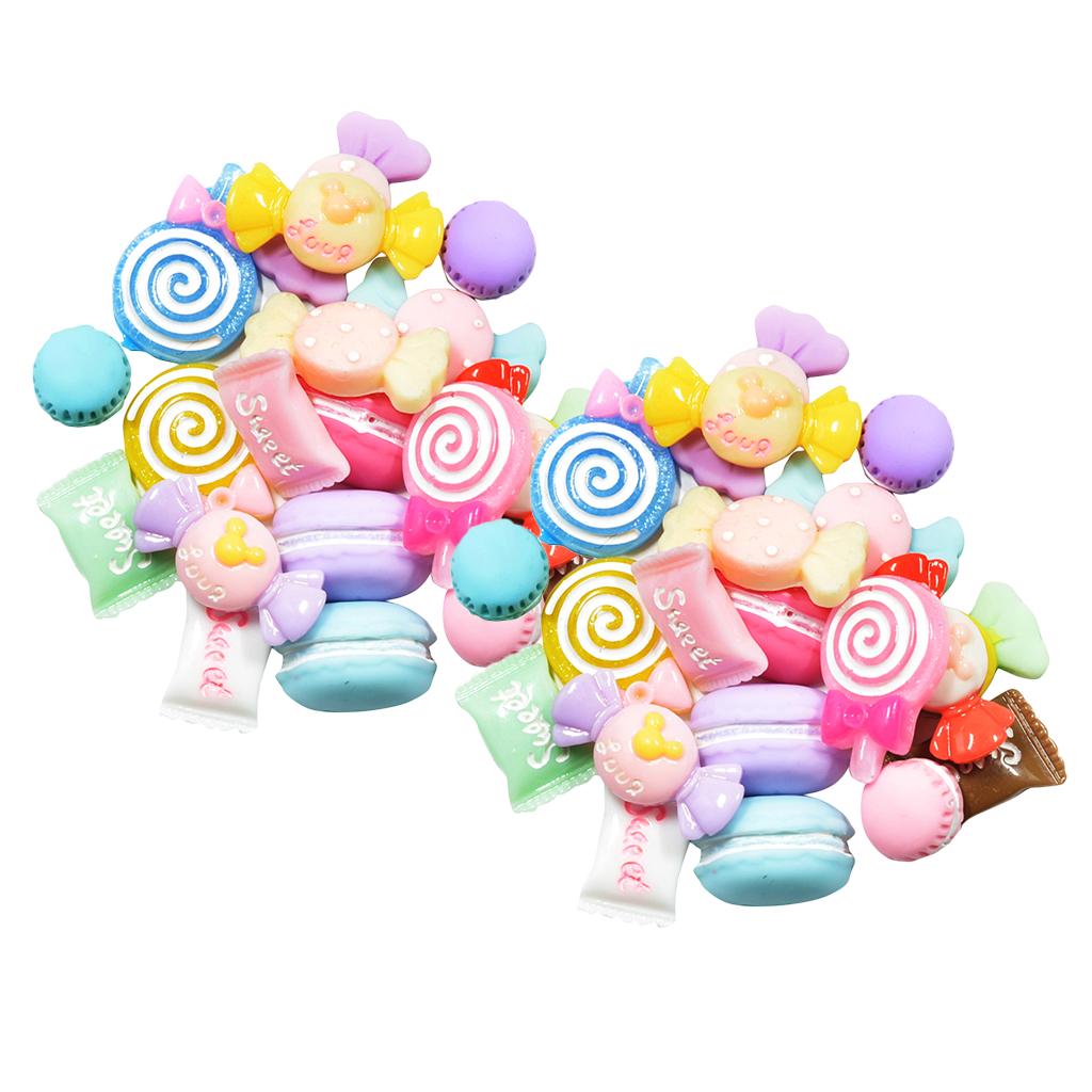 40 Pieces Candy Macaron Resin Flatback Cabochons Scrapbooking DIY Phone Case