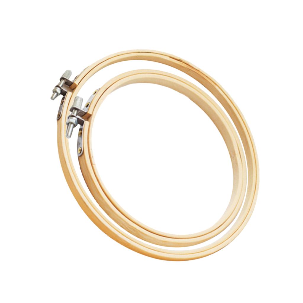 2Pcs Bamboo Embroidery Frame Hoop Ring Cross Stitch Sewing Tool DIY 3 4""