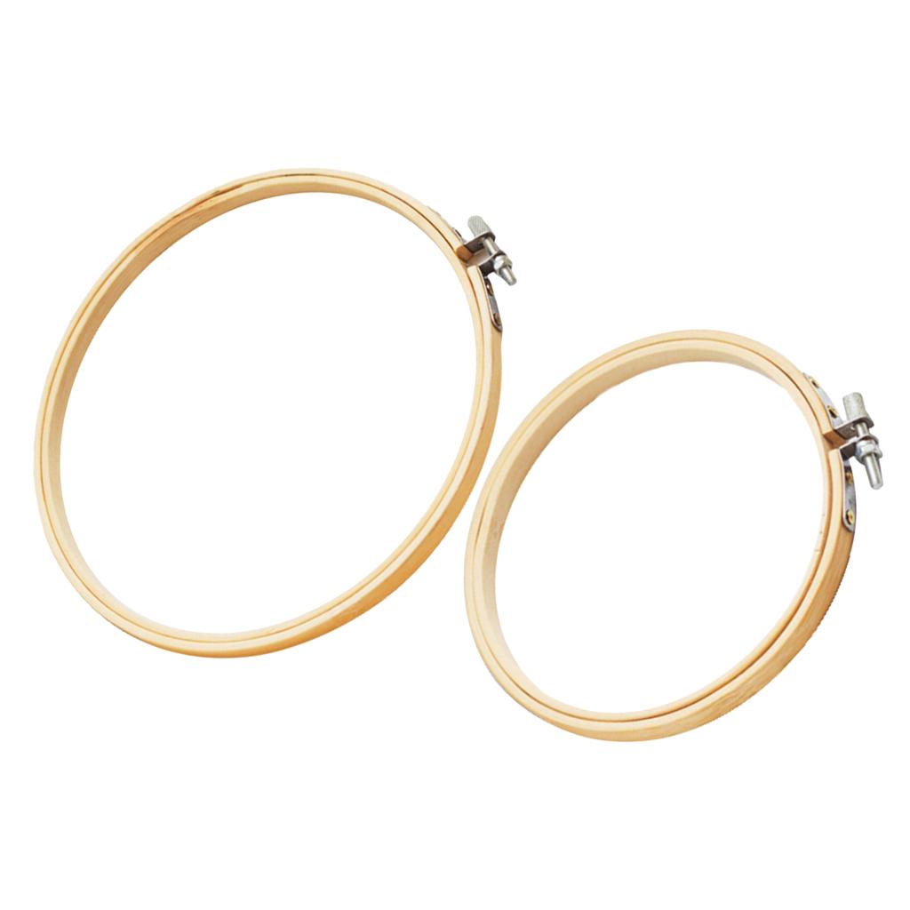2Pcs Bamboo Embroidery Frame Hoop Ring Cross Stitch Sewing Tool DIY 3 4""