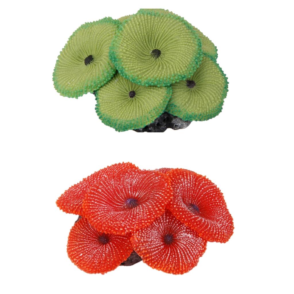 2 pcs Artificial Coral Plant Fake Ornament Decor For Aquarium Fish Tank