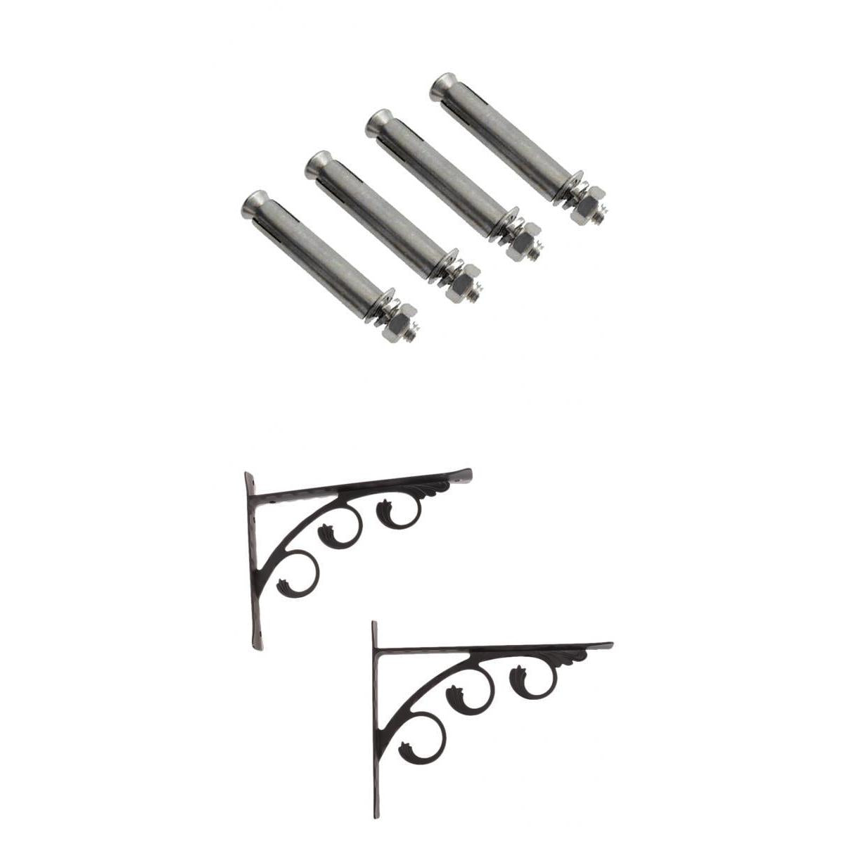 2pcs Wall Shelf Bracket Holder Support with 4pcs Anchor Bolts 15x20CM