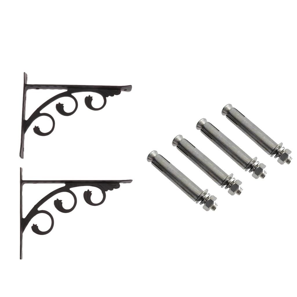 2pcs Wall Shelf Bracket Holder Support with 4pcs Anchor Bolts 20x25CM