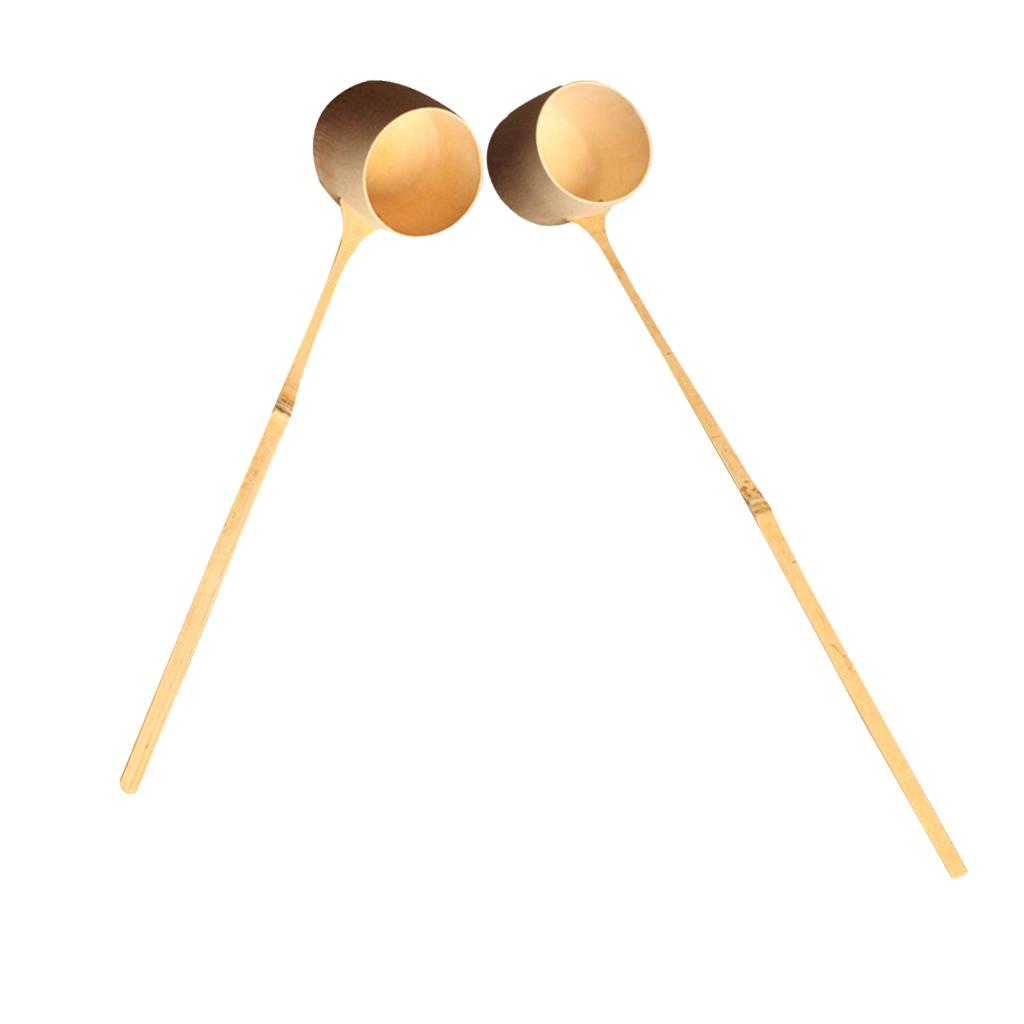 2pc Japanese Tea Ladle Bamboo Water Ladle Water Dipper Soup Wine Spoon
