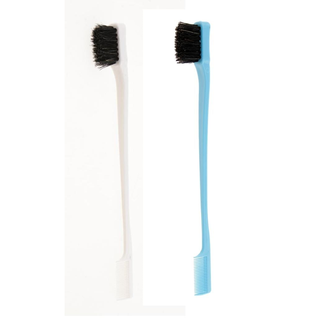 2pcs 7'' Beauty Double Sided Edge Control Hair Brush Comb Hair Styling Comb