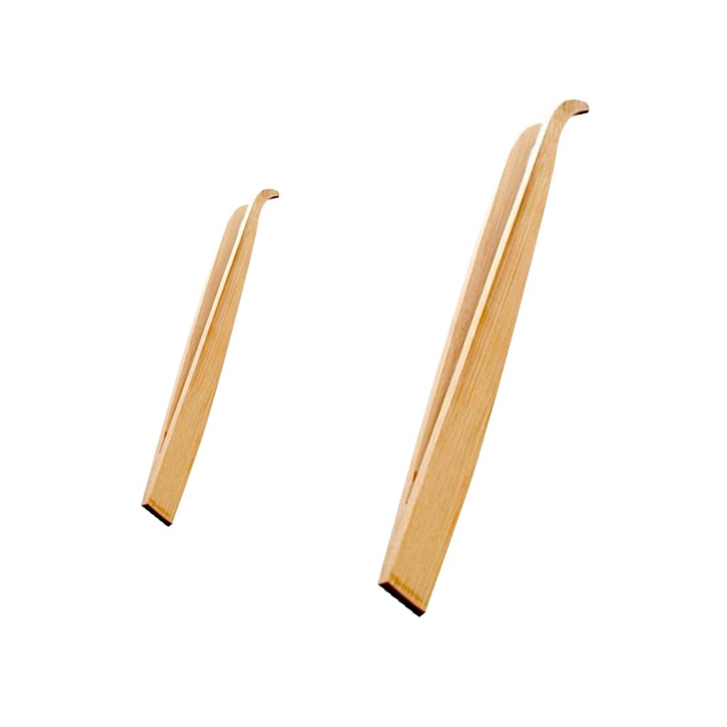 2Pcs 16.5cm & 28cm Bamboo Tweezers Pet Insects Gardening Bent Feeding Tool