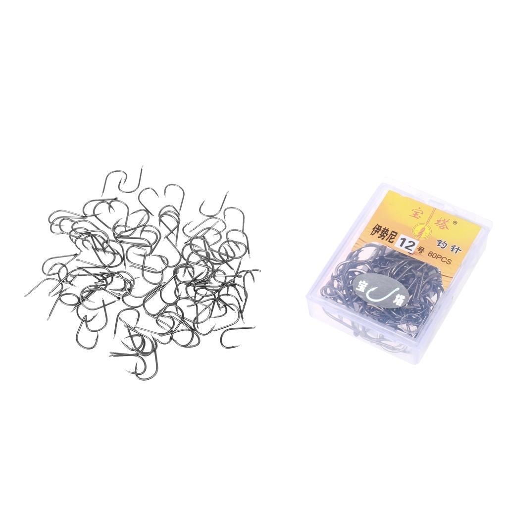 170pcs Fishing Hook High-Carbon Steel Barbed Fishhook Saltwater 11# 12#