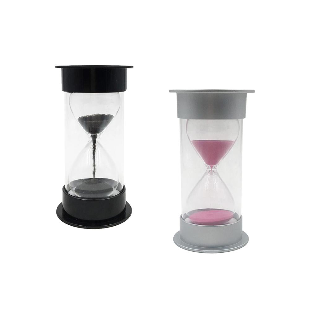 2pcs Colorful Sandglass Hourglass Sand Clock Timer for Game 10, 15 Seconds