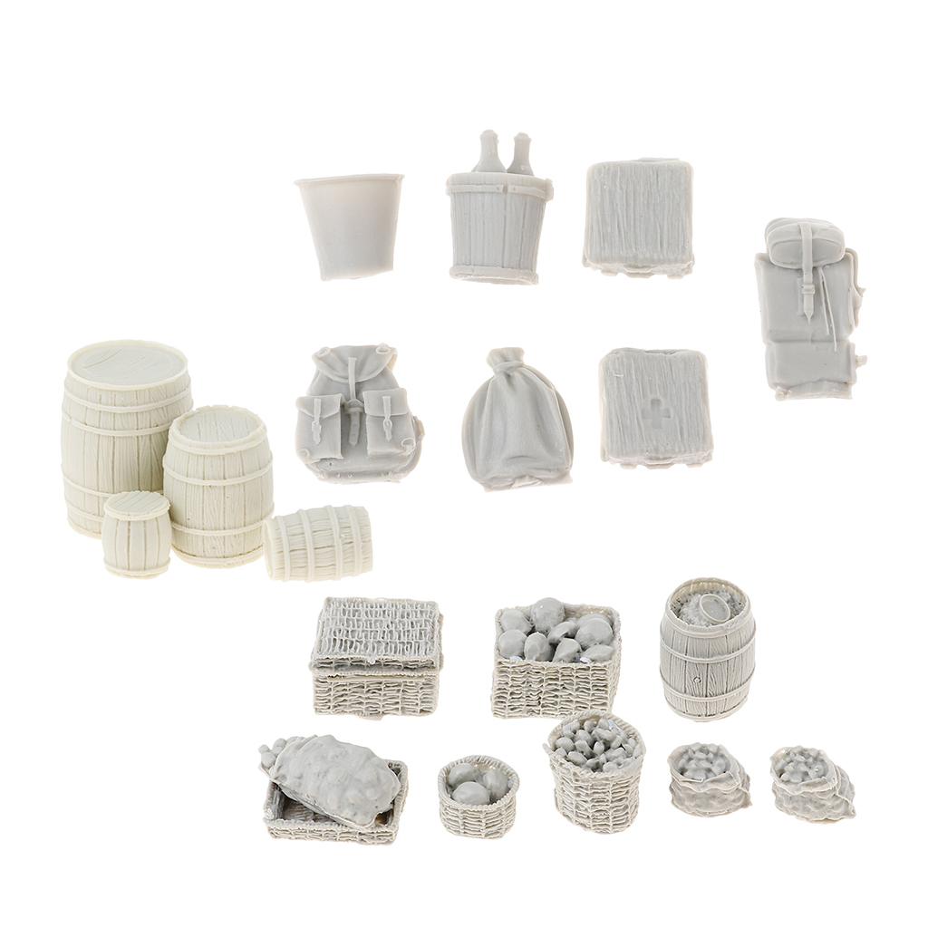 1/35 Military Soldier Food Supplies Basket Cask Models for Sand Table Scene