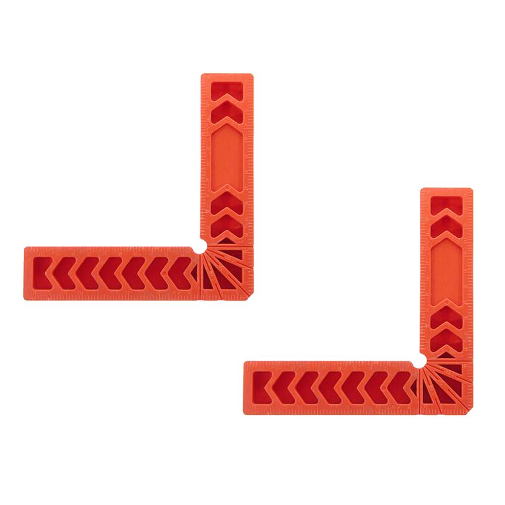 2pcs 90 Deg L Shape Square Right Angle Clamps Corner Clamping Ruler 4inch