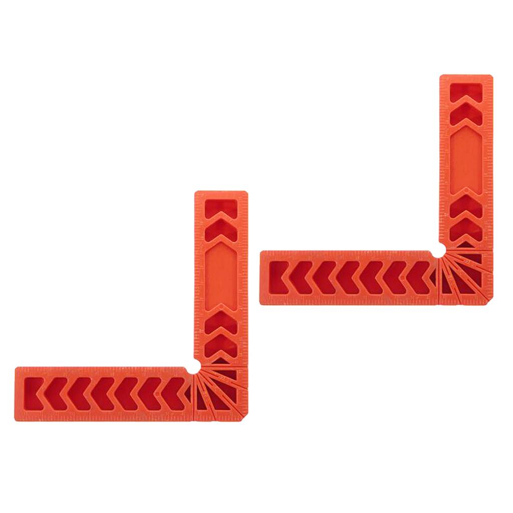 2pcs 90 Deg L Shape Square Right Angle Clamps Corner Clamping Ruler 4inch