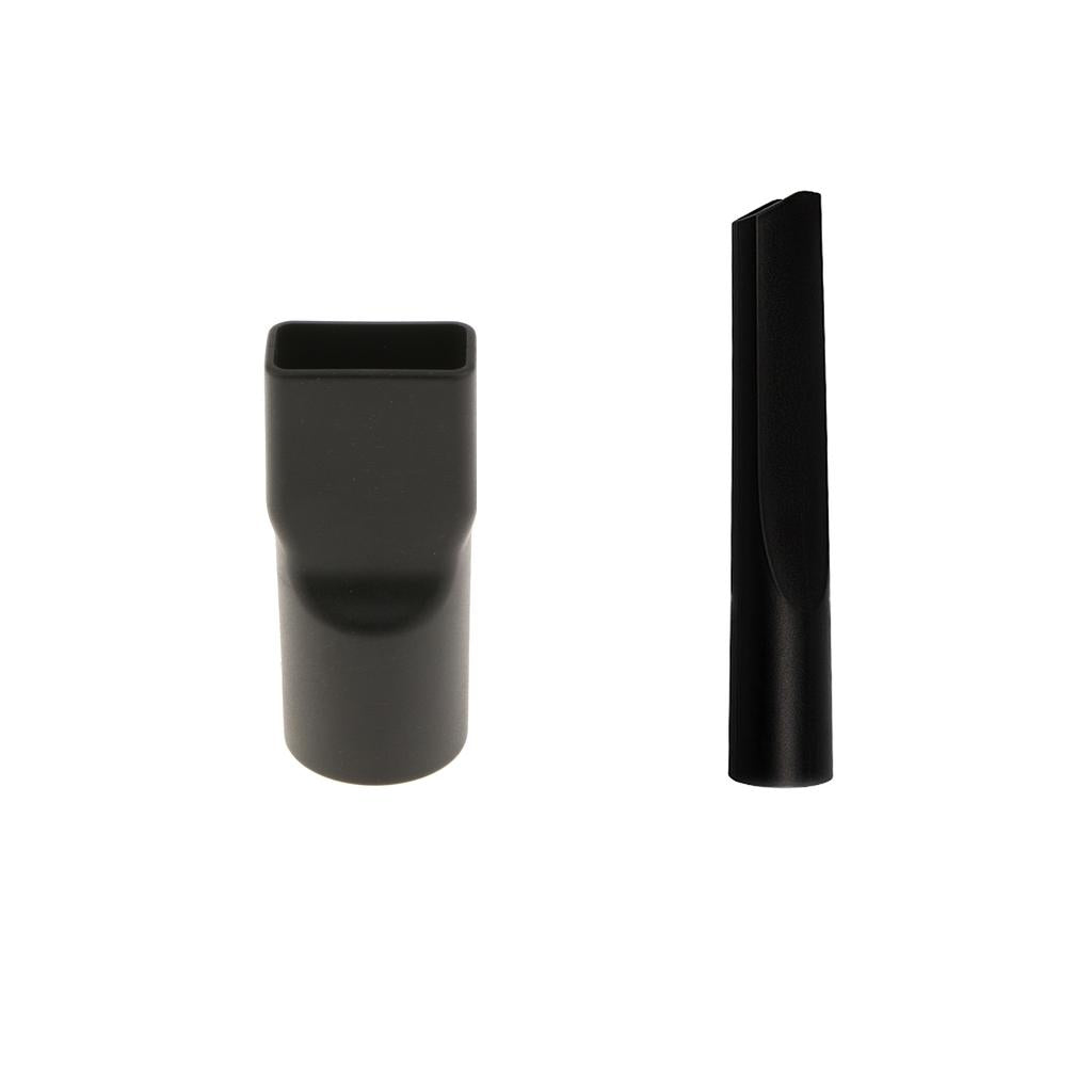 Black 32mm Dia. Round to Square Neck Vacuum Cleaner Adapter and Crevice Tool
