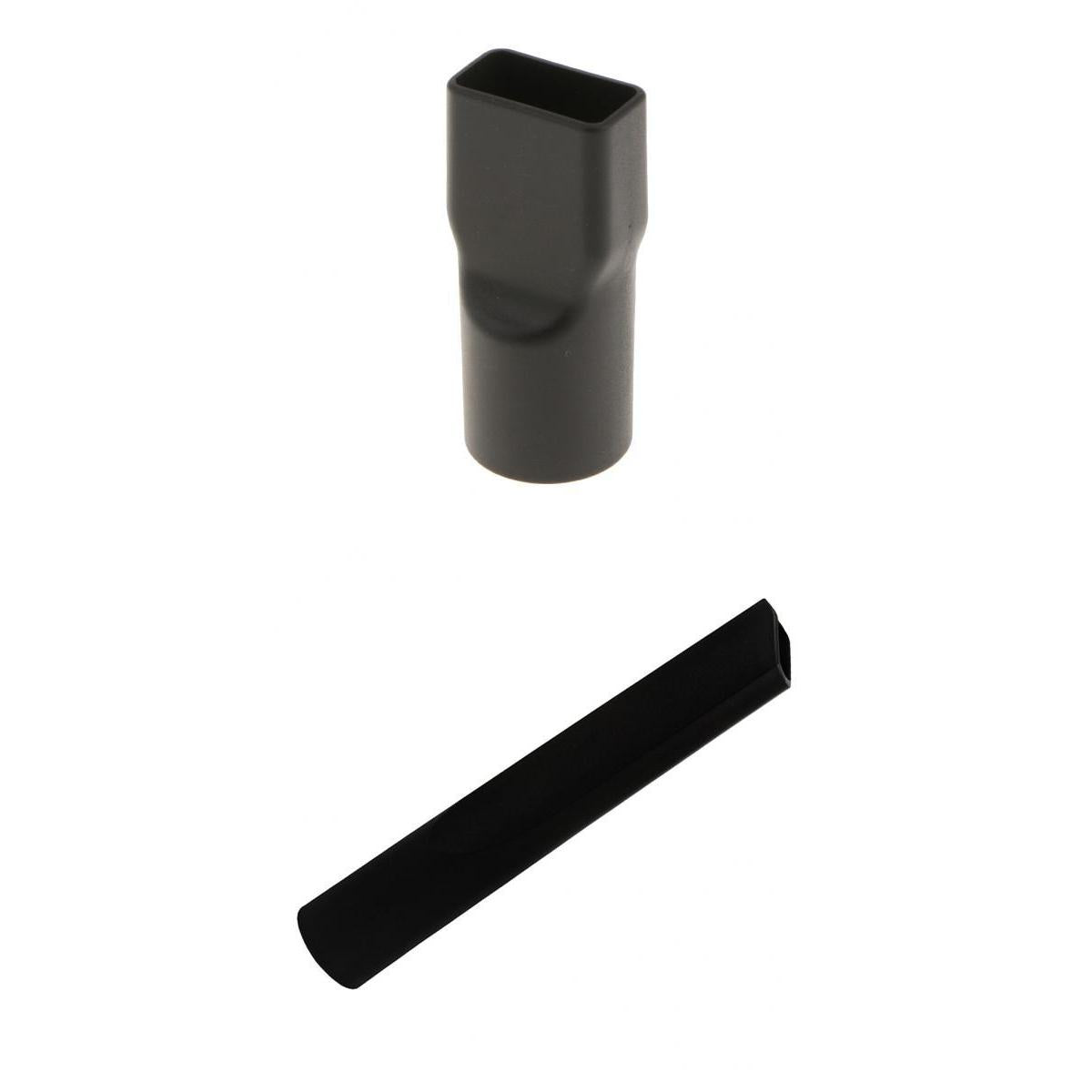 Black 32mm Dia. Round to Square Neck Vacuum Cleaner Adapter and Crevice Tool