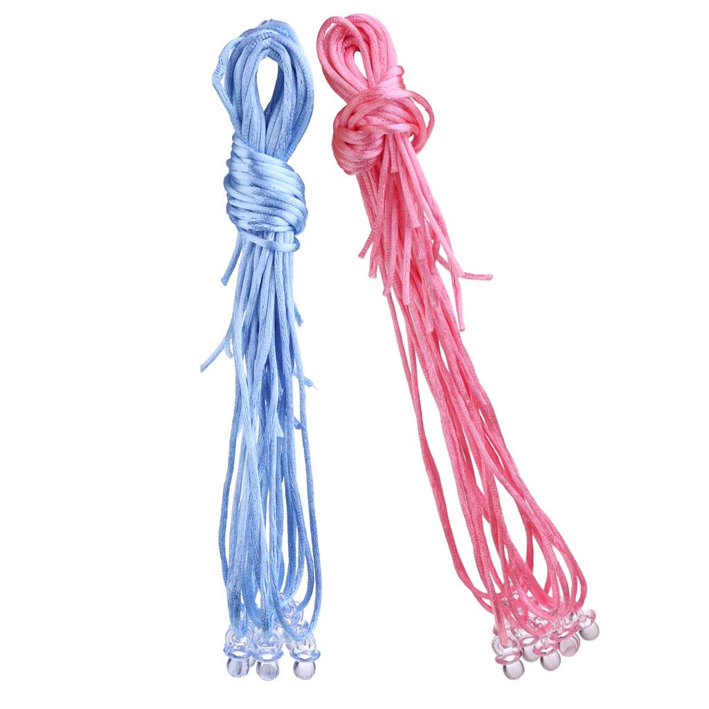 20pcs Mini Pacifier Necklaces Game Prizes Gift Baby Shower Favor Blue+Pink