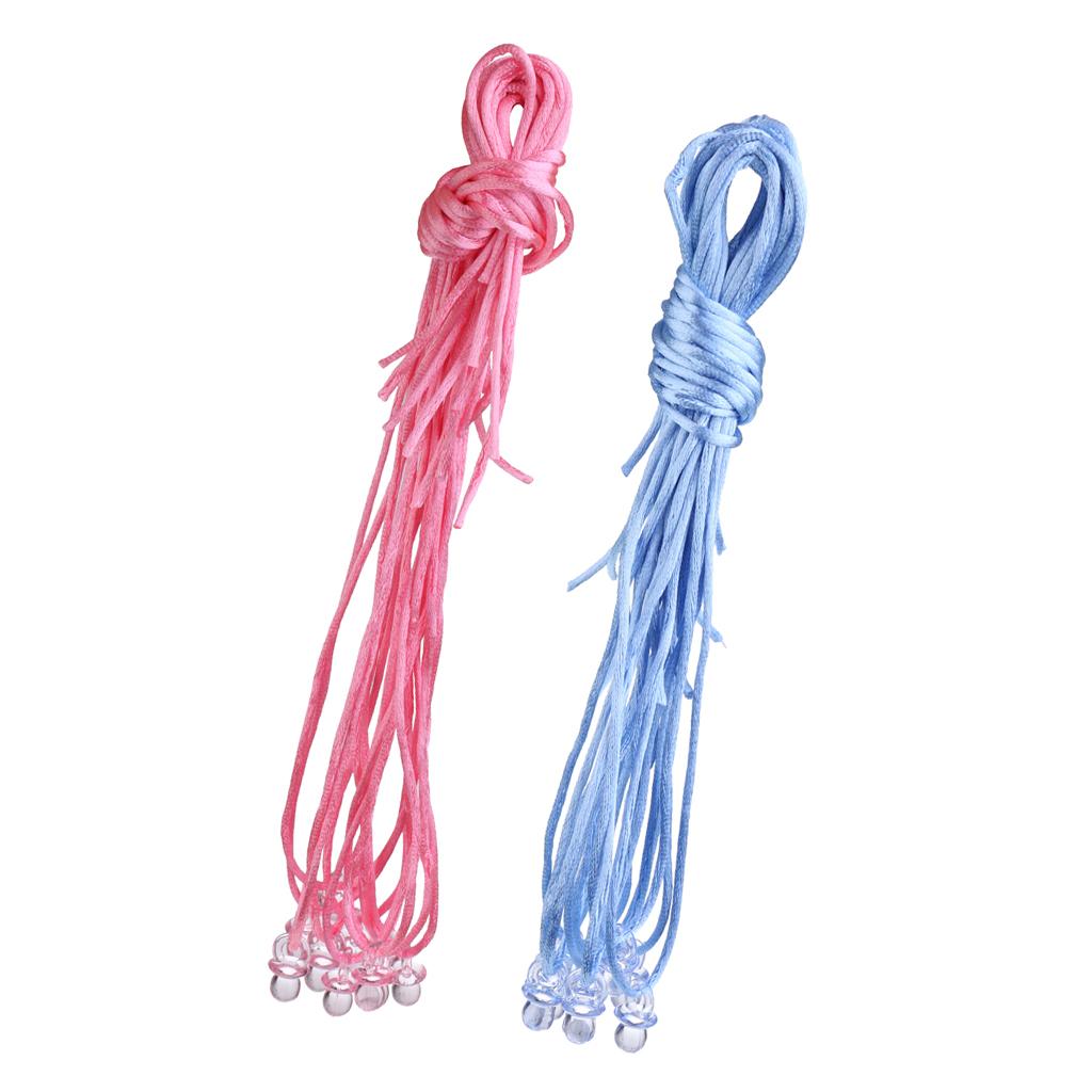 20pcs Mini Pacifier Necklaces Game Prizes Gift Baby Shower Favor Blue+Pink
