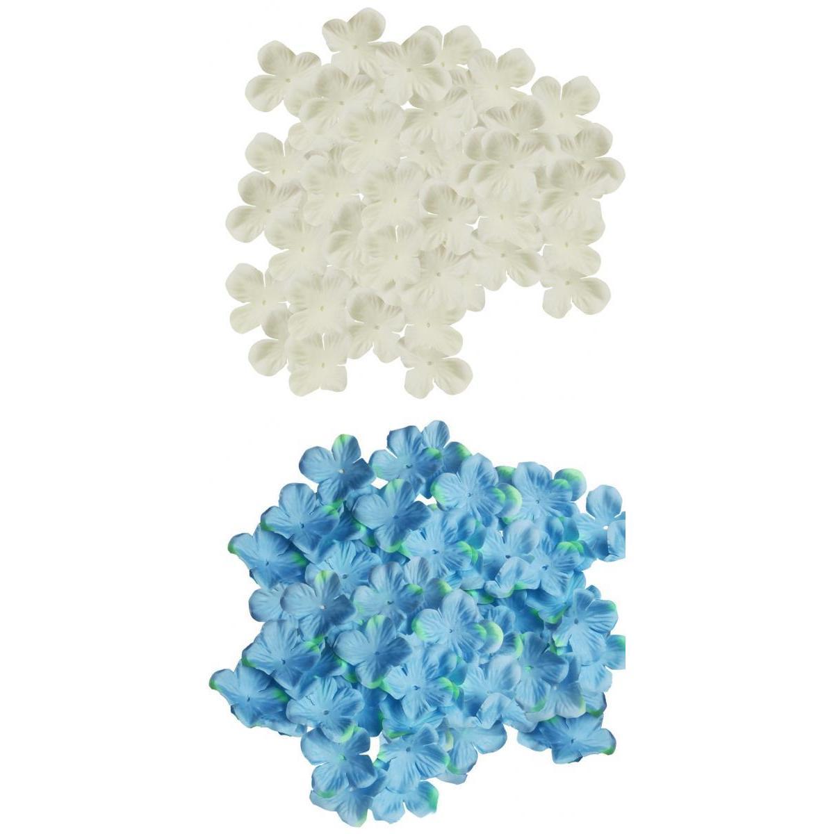 1000pcs Artificial Flower Petals DIY Hair Bow Dress Craft White+Blue