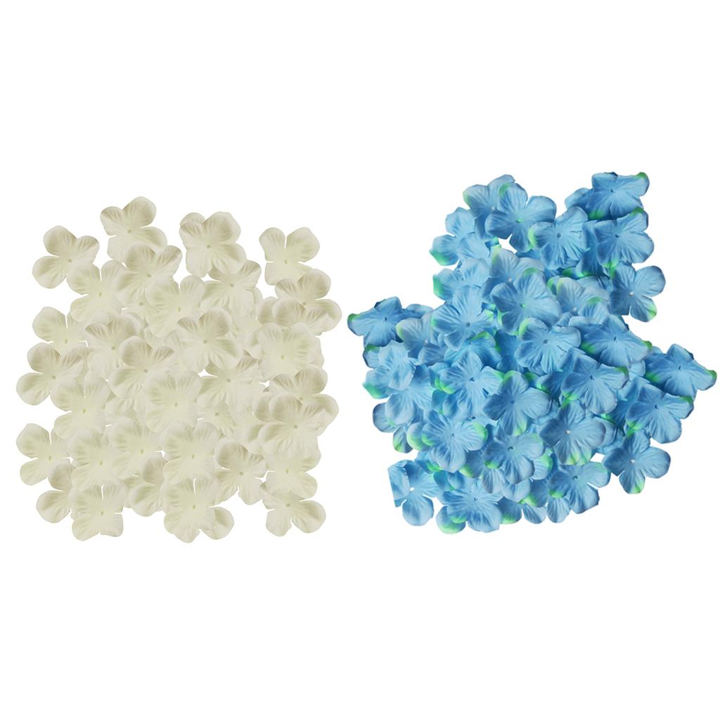 1000pcs Artificial Flower Petals DIY Hair Bow Dress Craft White+Blue