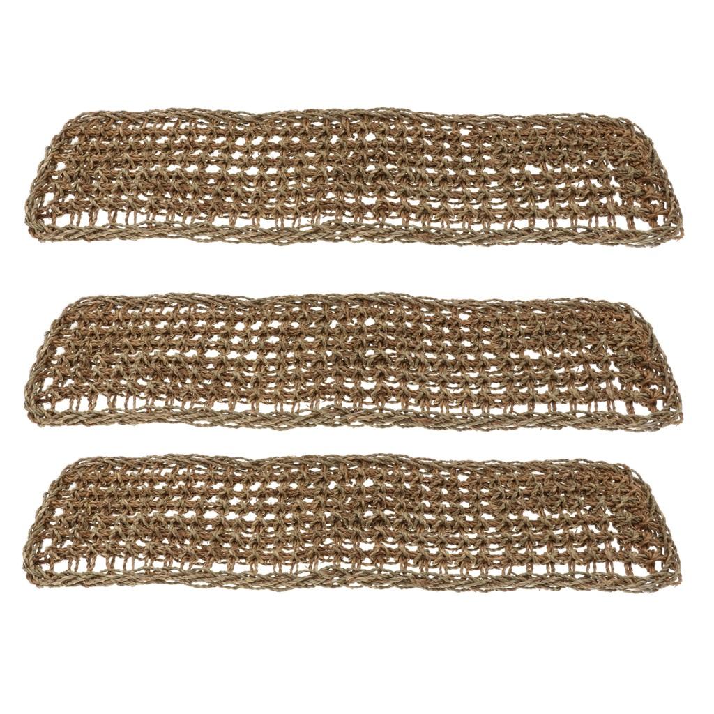3 pcs Reptile Hammock Lizard Lounger Natural Seagrass Corner Hammock