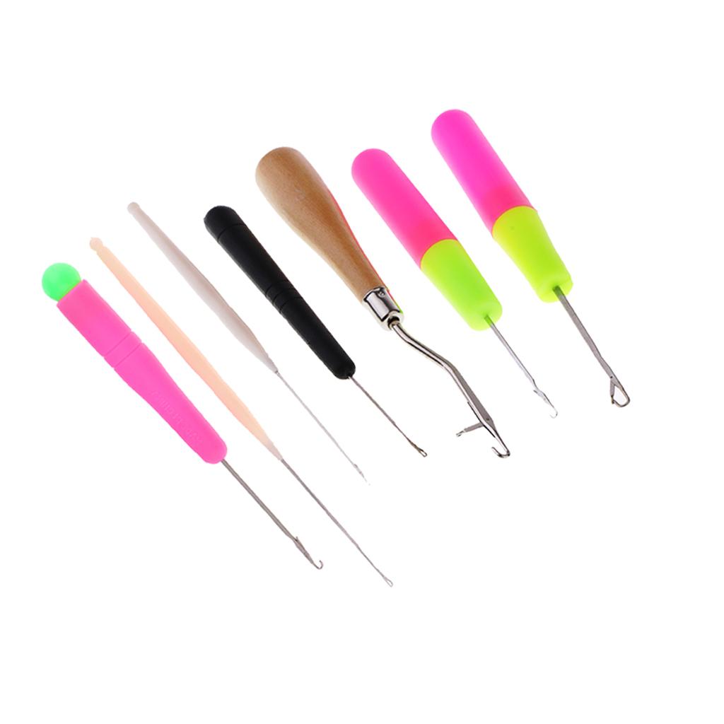 7pcs Latch Hook Crochet Needles for Hair/Micro Braid Dread Lock Maintaining