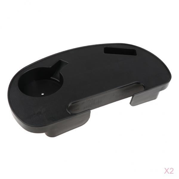 2 Pieces Clip-on Folding Reclining Chair Table Tray Cup Holder