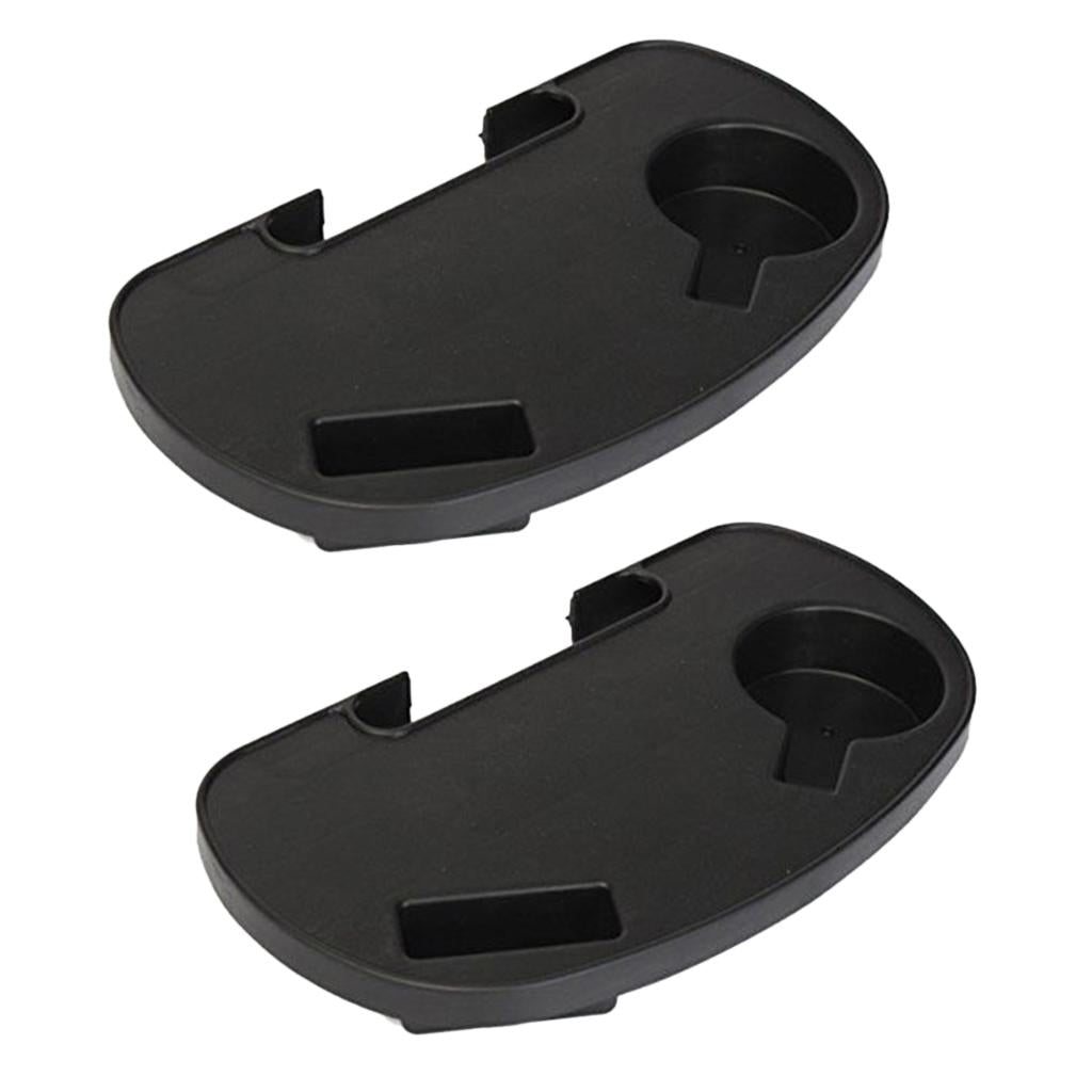 2 Pieces Clip-on Folding Reclining Chair Table Tray Cup Holder