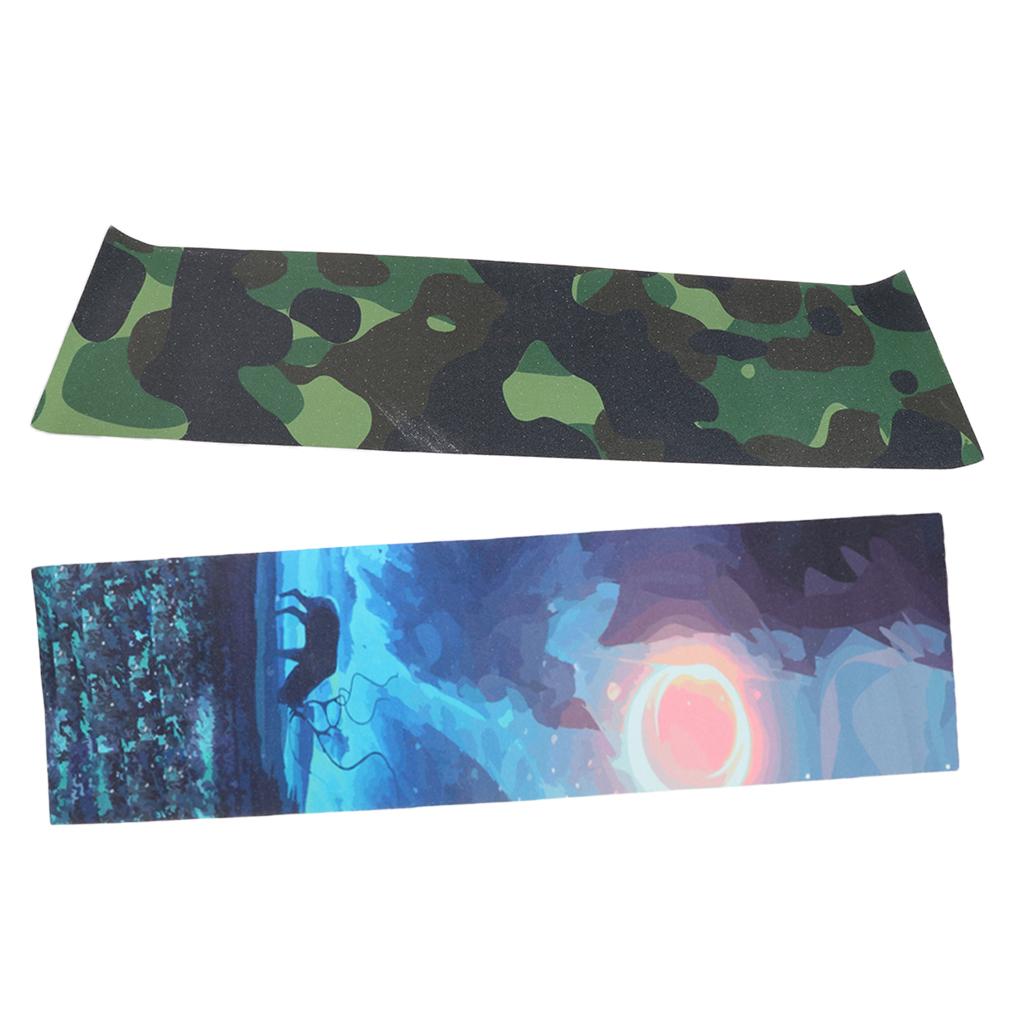 2 Pieces Skateboard Deck Sandpaper Grip Tape Griptape Sheet 84 x 23cm