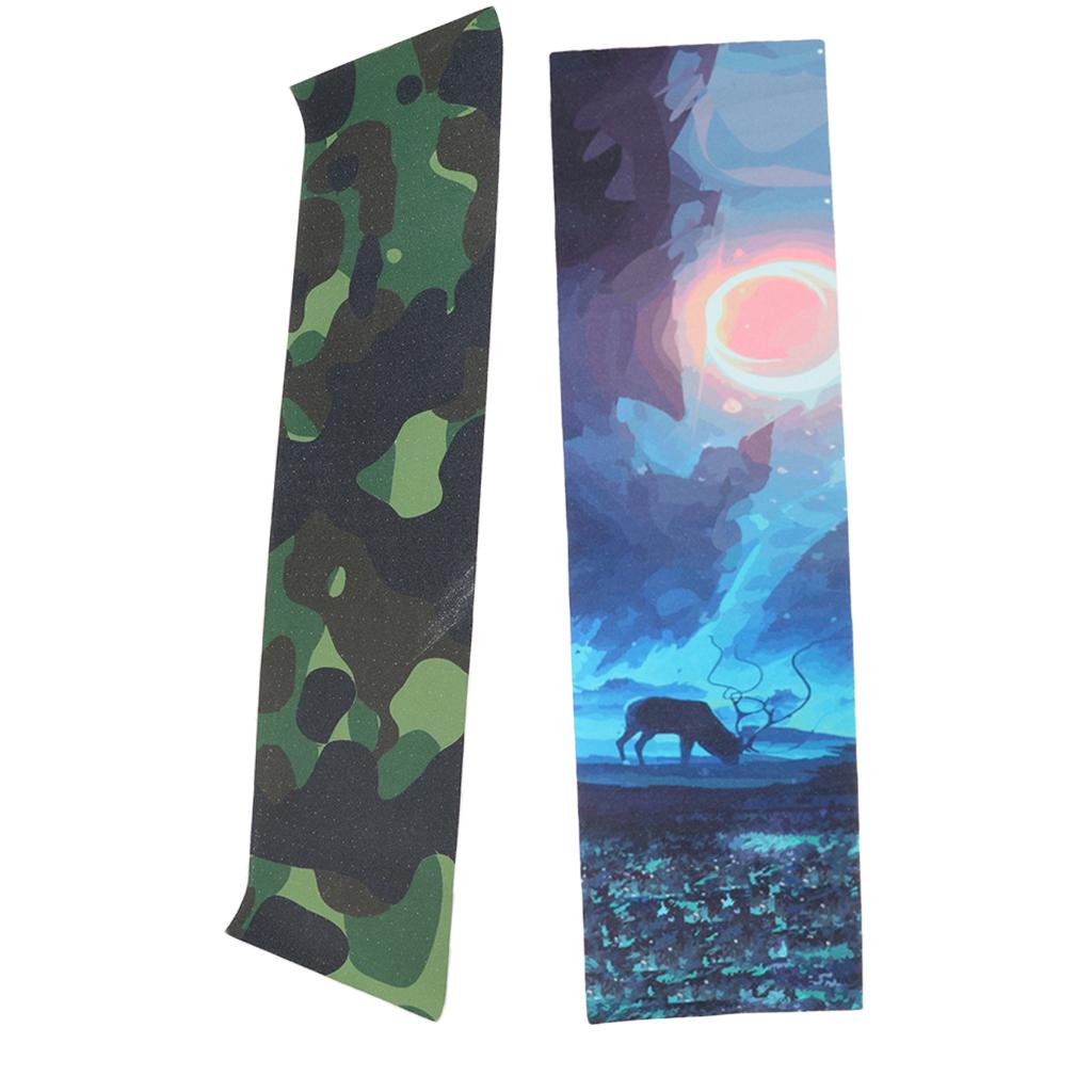 2 Pieces Skateboard Deck Sandpaper Grip Tape Griptape Sheet 84 x 23cm