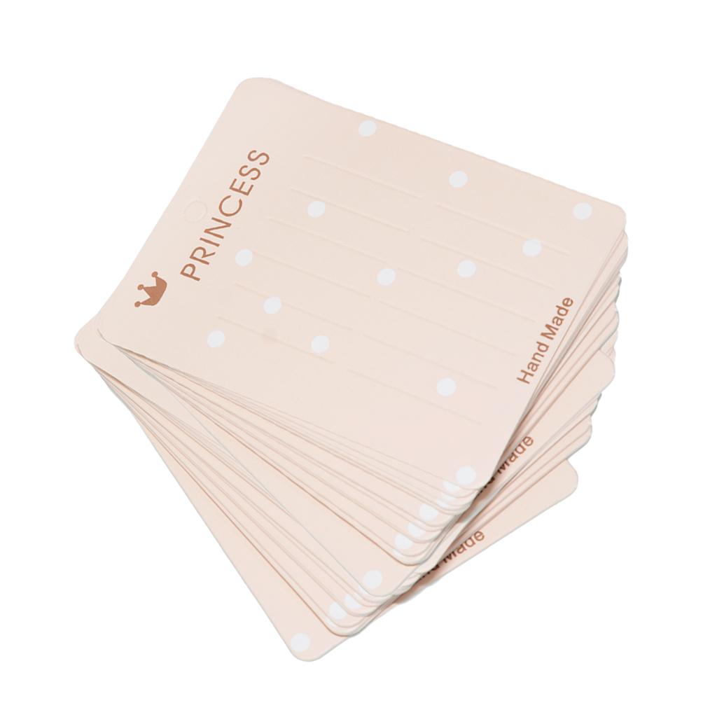 40 Pieces Jewelry Display Paper Cardboard Hair Clip Accessory Card Pink dots