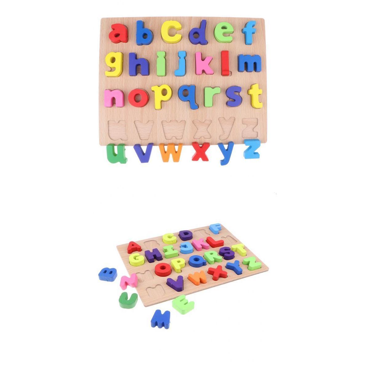 2x Wooden Uppercase & Lowercase Letter Board Alphabet Blocks Montessori Toy