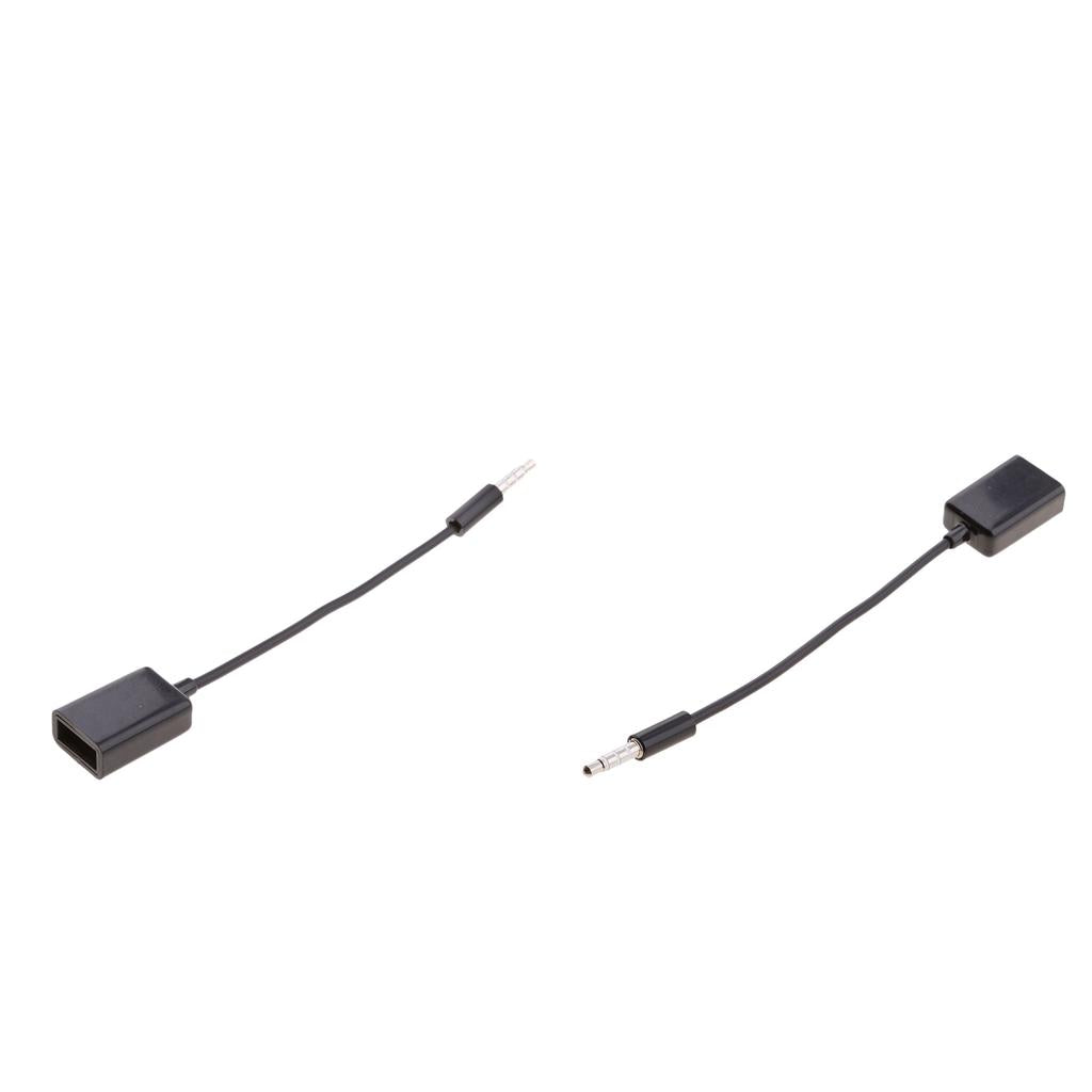 2Pieces 3.5mm Male AUX Audio Plug Jack to USB 2.0 Female Converter Cable