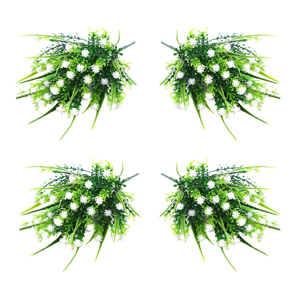 4x Artificial Plastic Simulation Gypsophila Flower Home Wedding Decor White
