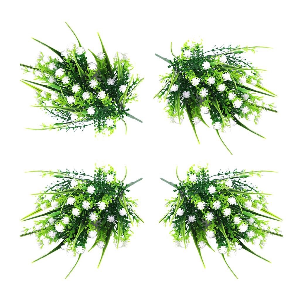4x Artificial Plastic Simulation Gypsophila Flower Home Wedding Decor White