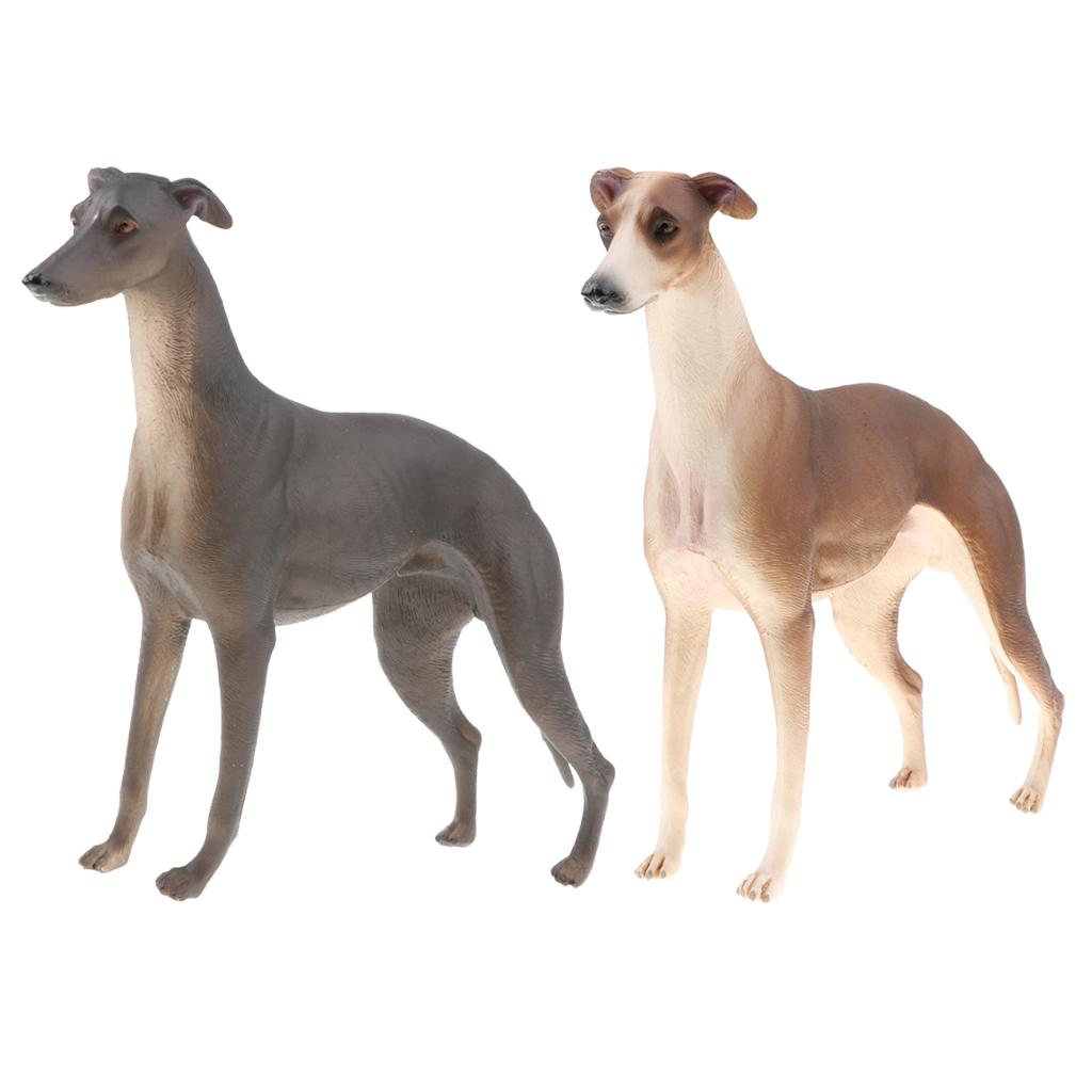 2pcs Simulation Wild Animal Model Figure Toys Figurine Home Decor Greyhound