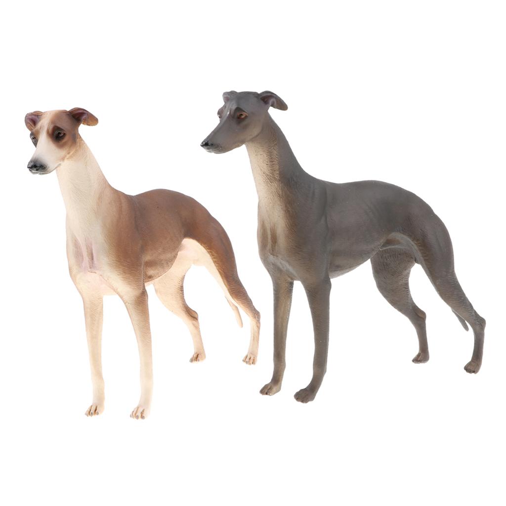 2pcs Simulation Wild Animal Model Figure Toys Figurine Home Decor Greyhound