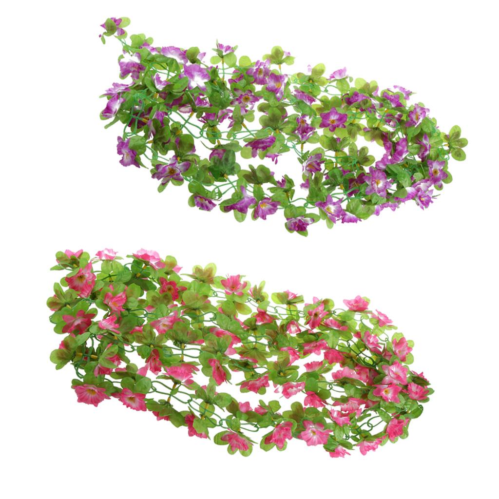 2pcs Artificial Silk Daffodil Flower Vine Hanging Garland Home Party Decor