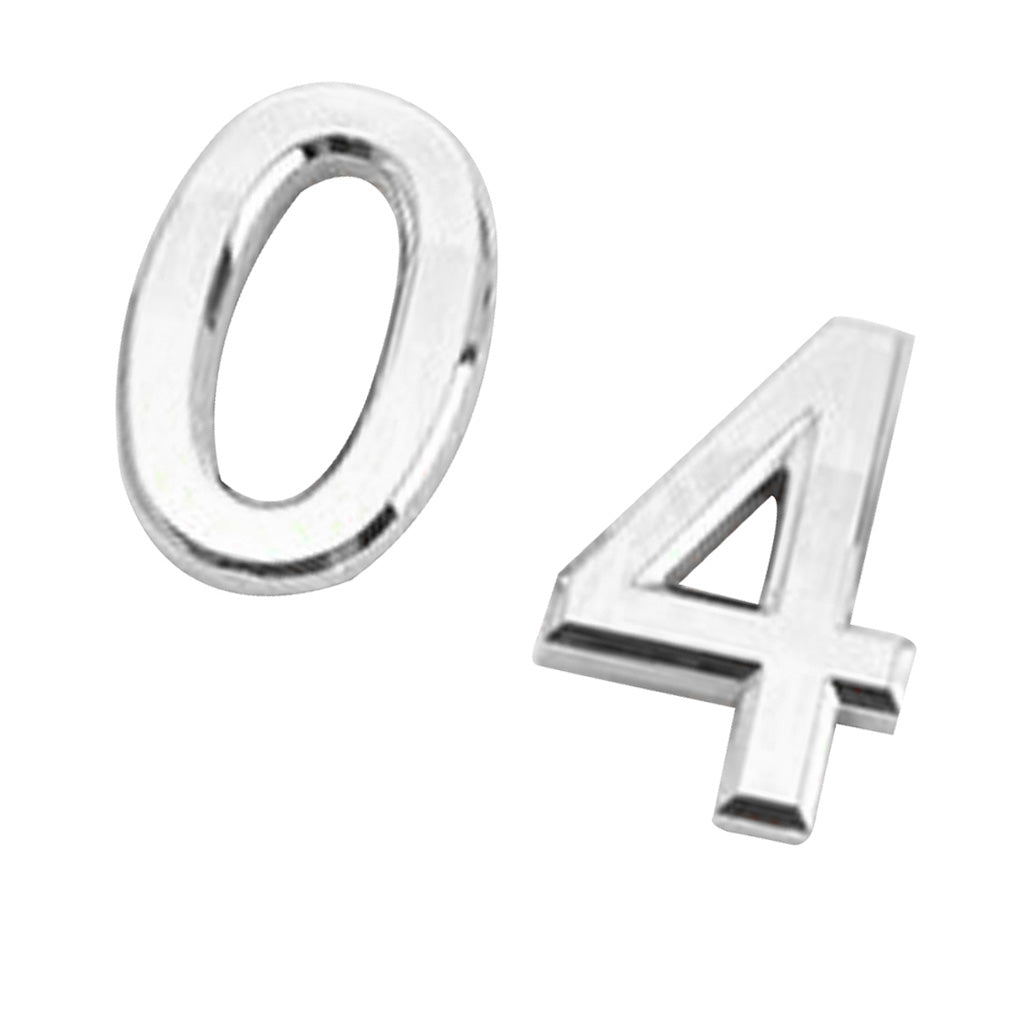 2pcs Silver Plastic Self-Adhesive Sticky Home Hotel Office Door Number Signs