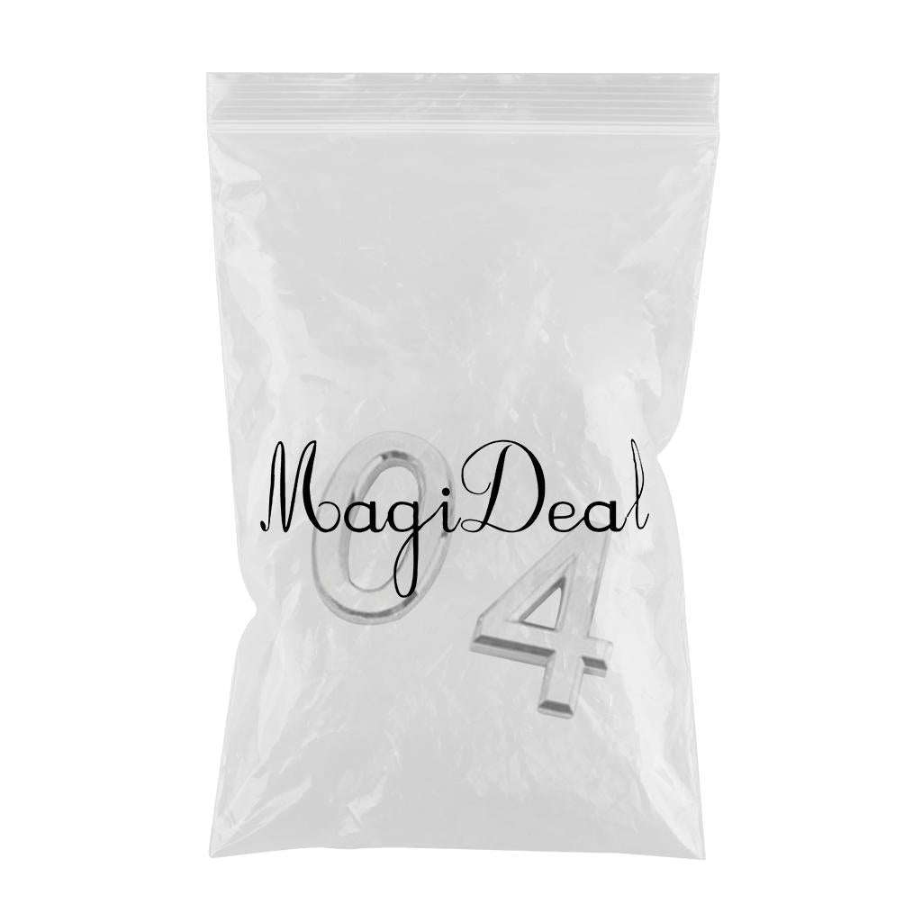 2pcs Silver Plastic Self-Adhesive Sticky Home Hotel Office Door Number Signs