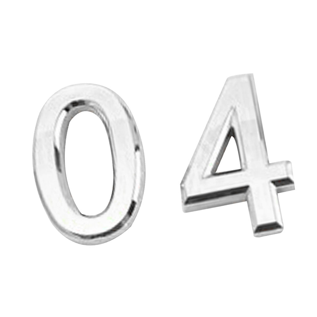 2pcs Silver Plastic Self-Adhesive Sticky Home Hotel Office Door Number Signs