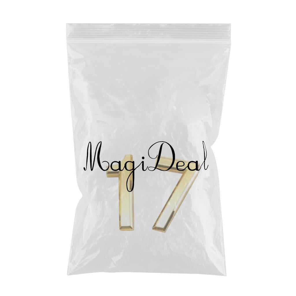2pcs Gold Plastic Self-Adhesive Sticky Home Hotel Office Door Number Sign