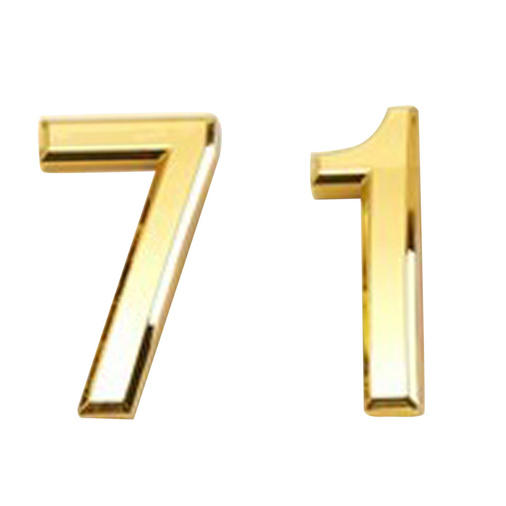 2pcs Gold Plastic Self-Adhesive Sticky Home Hotel Office Door Number Sign