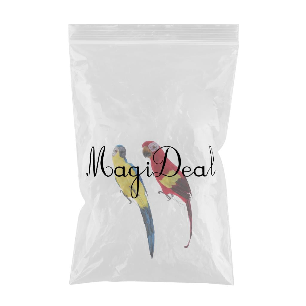 2Pcs Large Artificial Parrot Bird Realistic Home Decor Budgie Taxidermy Set