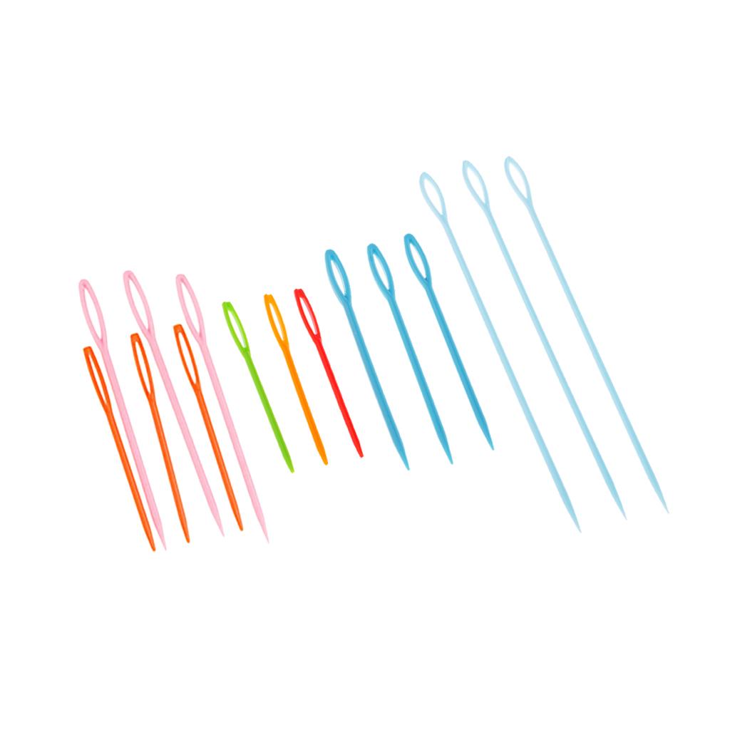 15 x Plastic Sewing Needles for DIY Wool Cross Stitch Knitting Crochet Craft