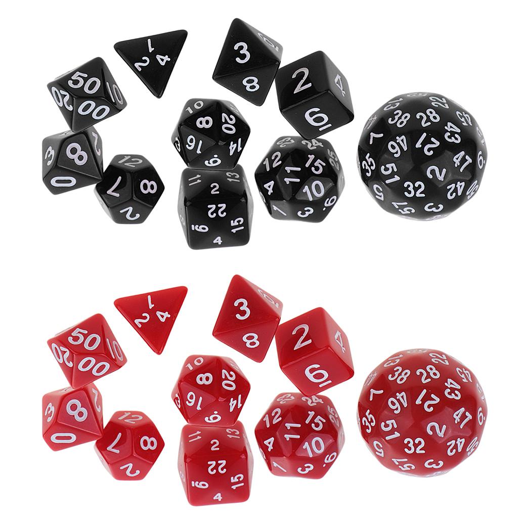 20 Pieces Digital Dices Multi-sided Dice Set for RPG Playing Game Toy