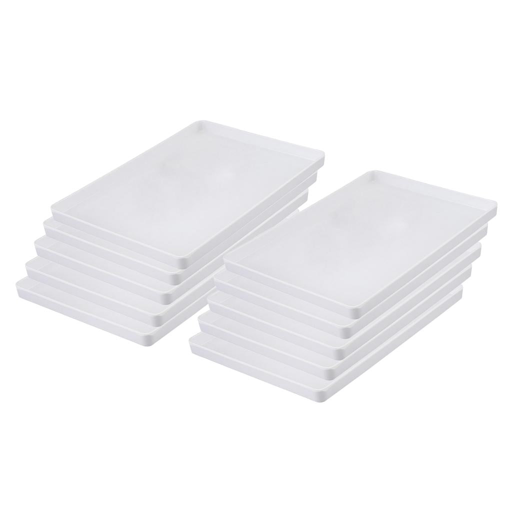 10pcs Melamine Hotel Serving Tray Dishes Cup Glass Cake Set White G 29x21cm